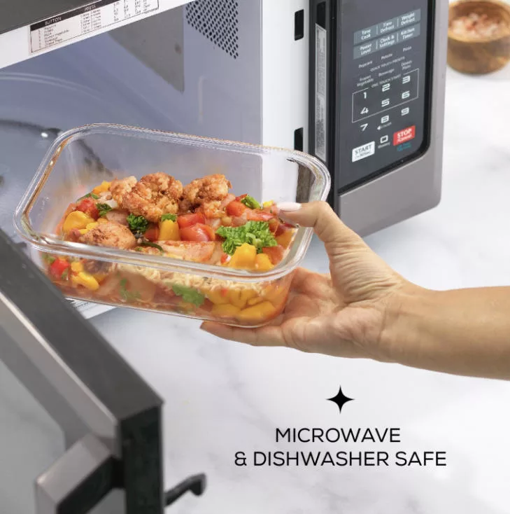 Glass Food Containers Airtight Lids 5/set Black