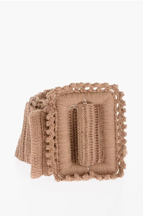 MSGM Belts MSGM og1mm0724 Size: OS / Crochet Maxi Belt in Brown
