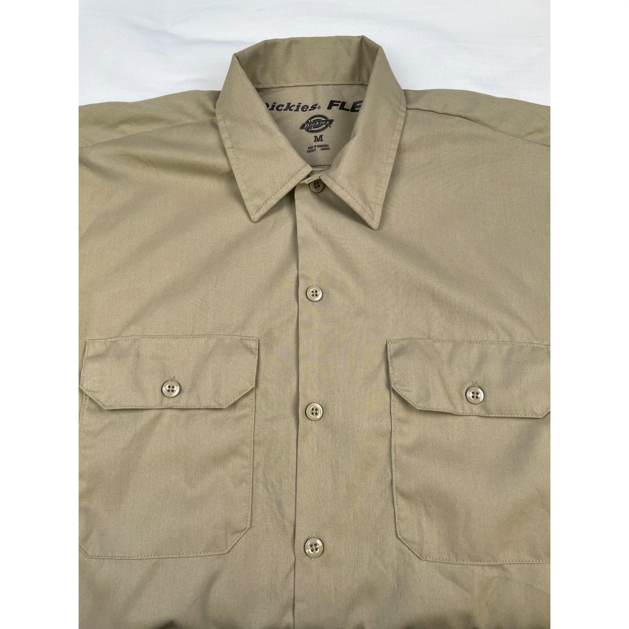 Dickies Shirts Button Ups Dickies Flex Men's Khaki Button up Short Sleeve Work Shirt S Brown