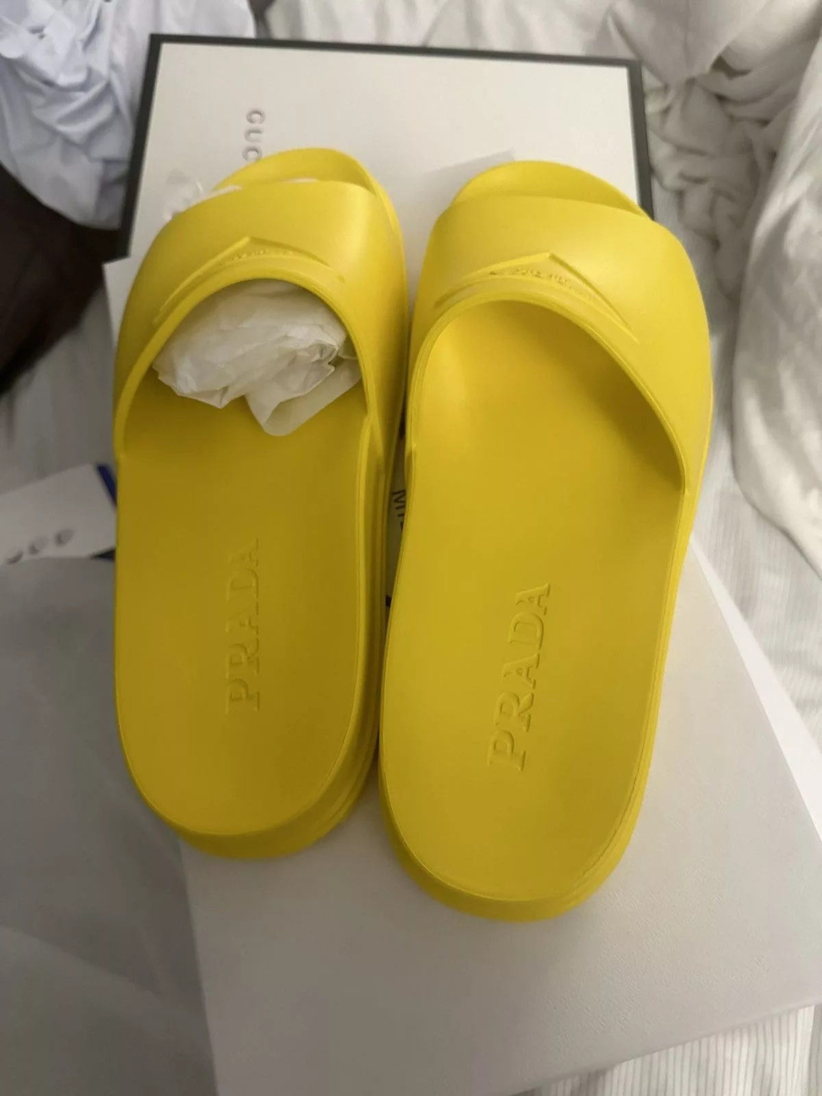 Prada Slip Ons prada slides Yellow