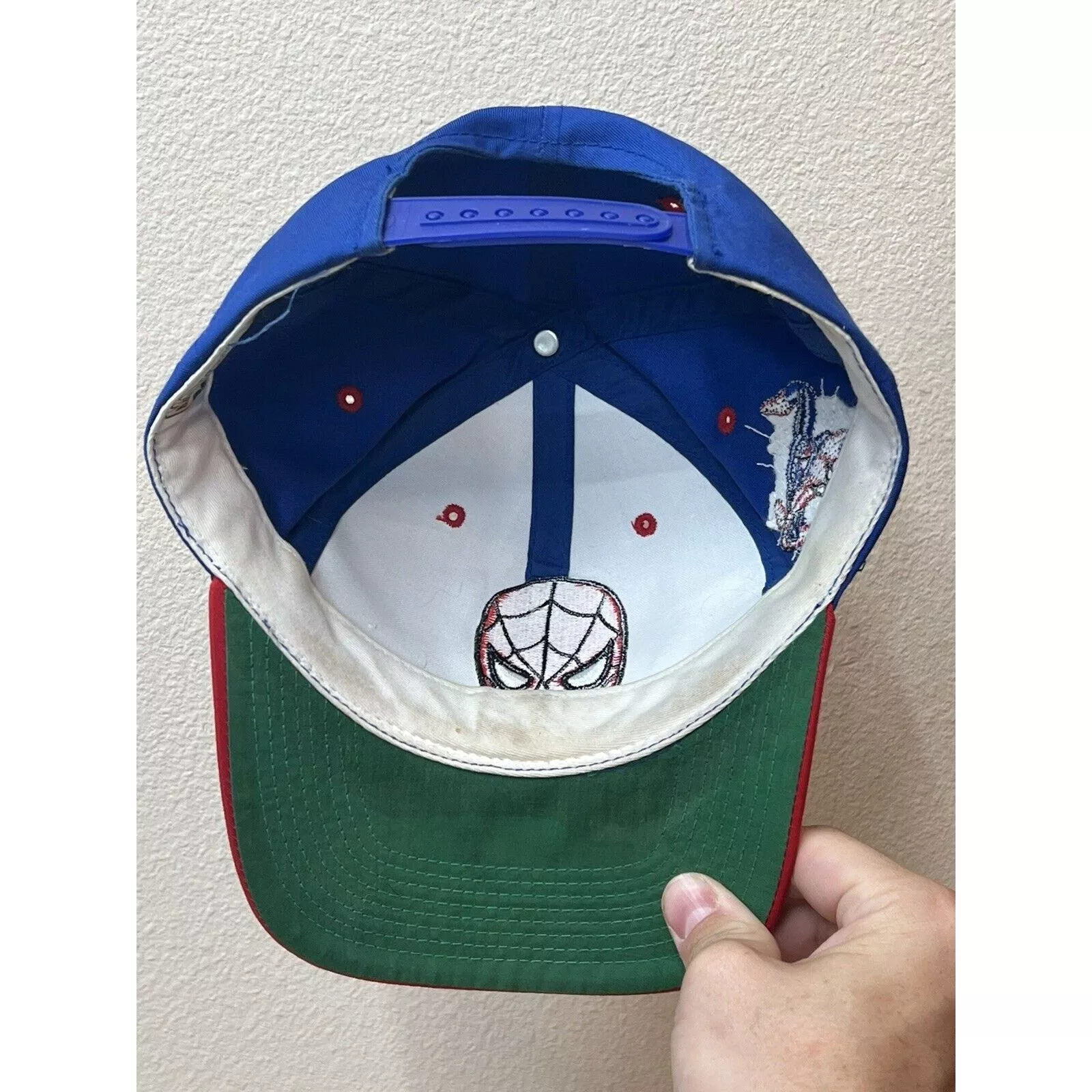 American Needle Hats 1993 SpiderMan Hat Marvel Blockhead American Needle SnapBack Blue