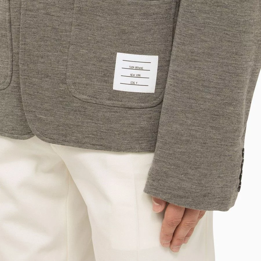 Thom Browne Light Jackets Thom Browne o1d2blof0724 Wool Single-breasted Jacket in Grey Gray