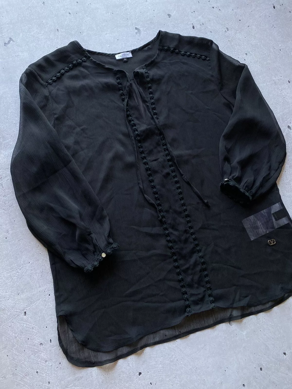 Valentino Blouses Rare Valentino Silk Luxury Transparent Blouse Hype Y2K Black Avant-Garde