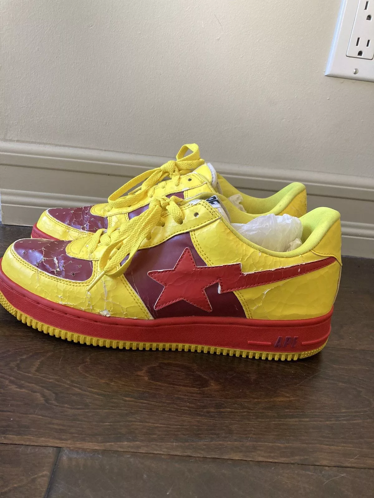 Bape Low Top Sneakers Bapesta Red
