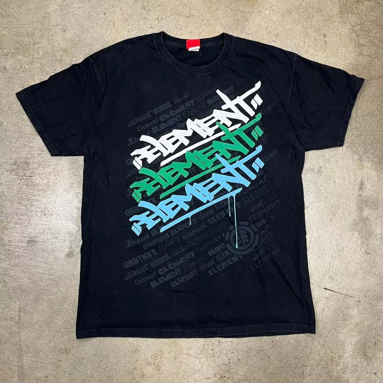 Element Short Sleeve T Shirts Element × Vintage Vintage Y2K Element Skate t-shirt black graffiti USA Streetwear