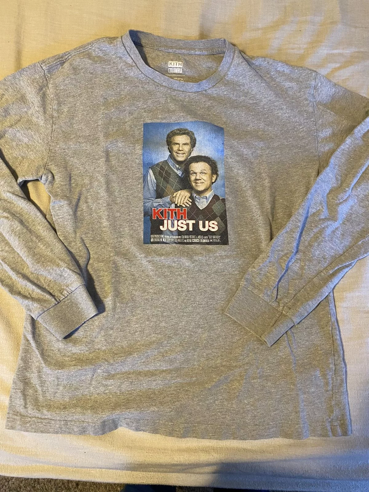 Kith Long Sleeve T Shirts Kith Stepbrothers Just Us L/S Tee Size Medium Good Cond.Rare Gray