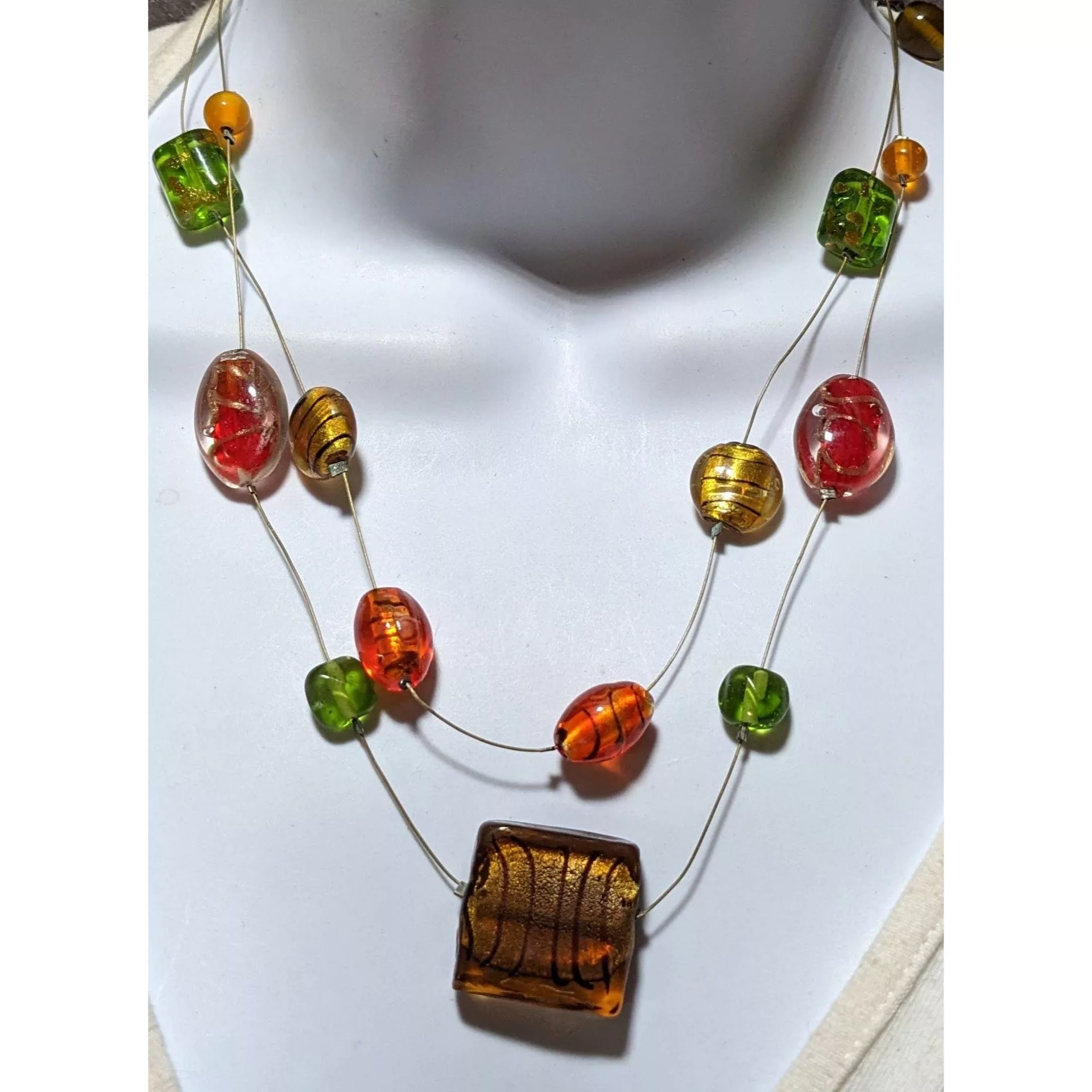 Other Necklaces Other Bright Summer Glass Floating Necklace Multi