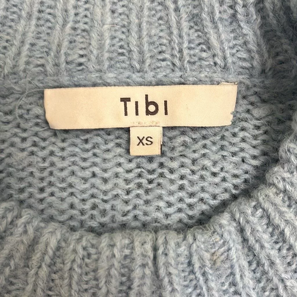 Tibi Sweaters Tibi Womens Size XS Cropped Sweater Blue Alpaca Wool Blend L