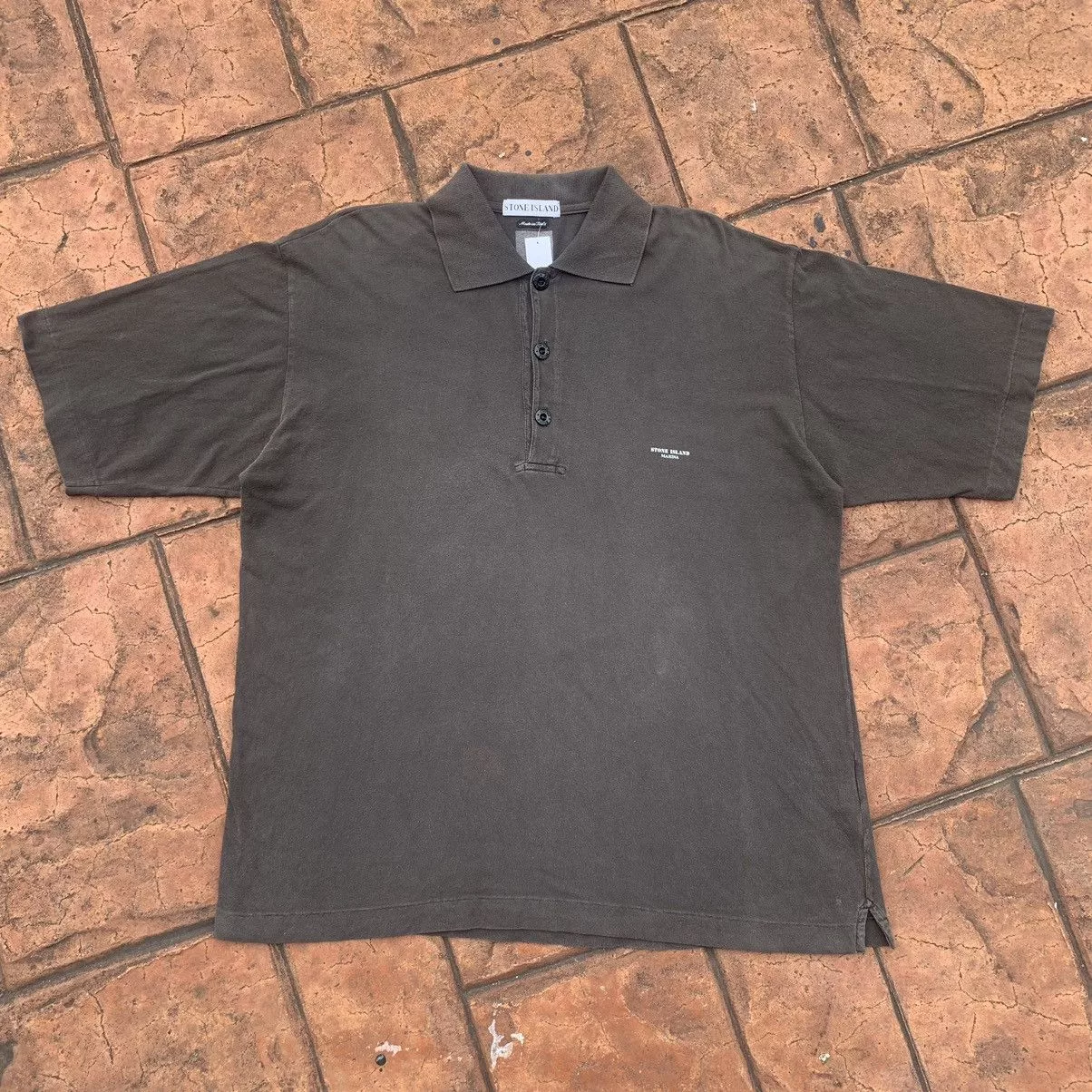 Stone Island Polos Vintage Stone Island Sportwear Collar Tee Brown Sportswear