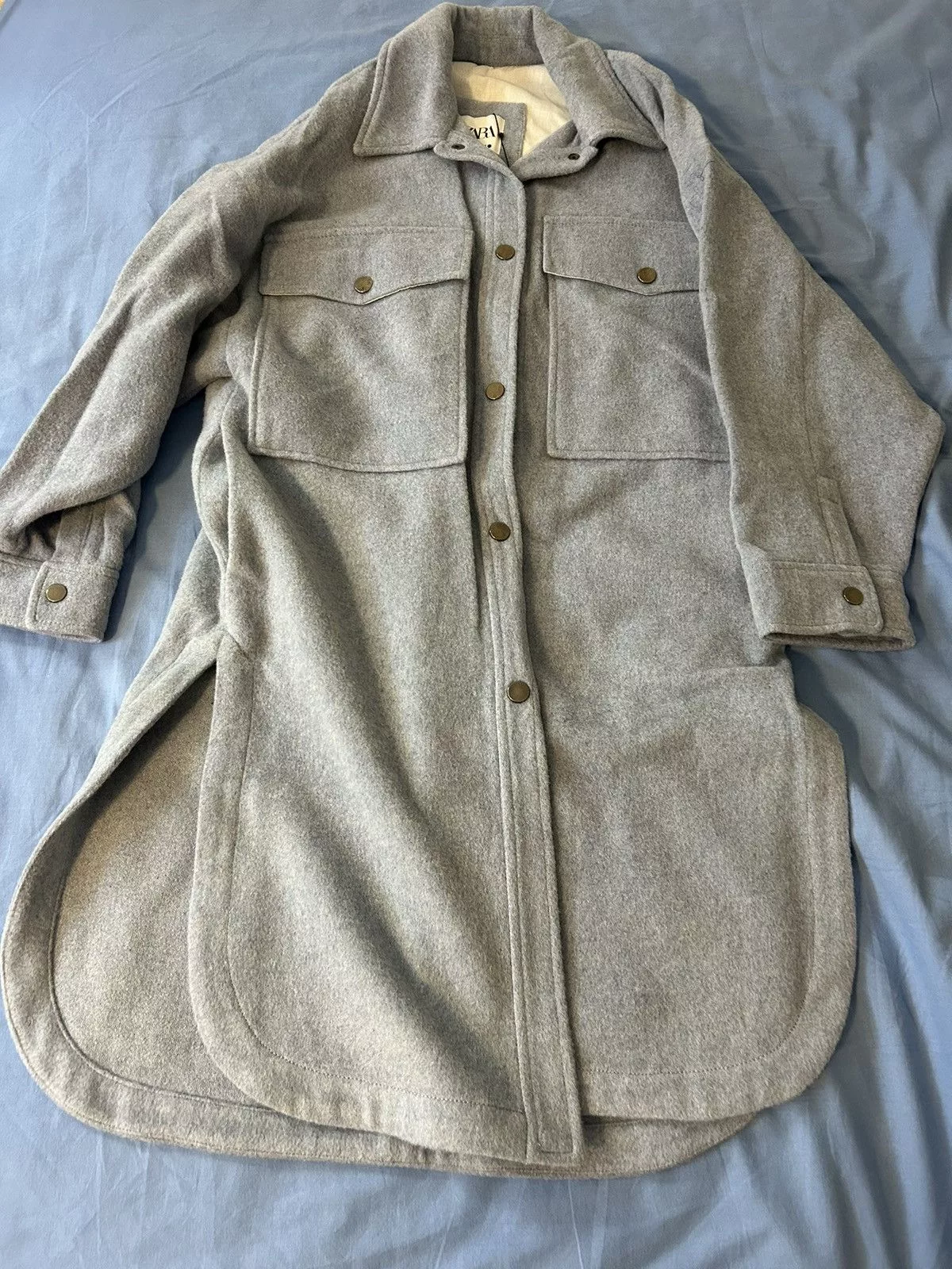 Zara Coats zara wool blend coat Blue