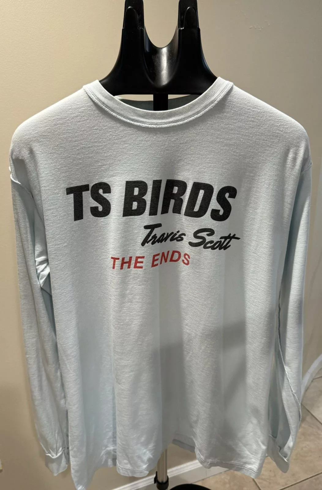 Travis Scott Long Sleeve T Shirts Travis Scott TS Birds The Ends Shirt Blue