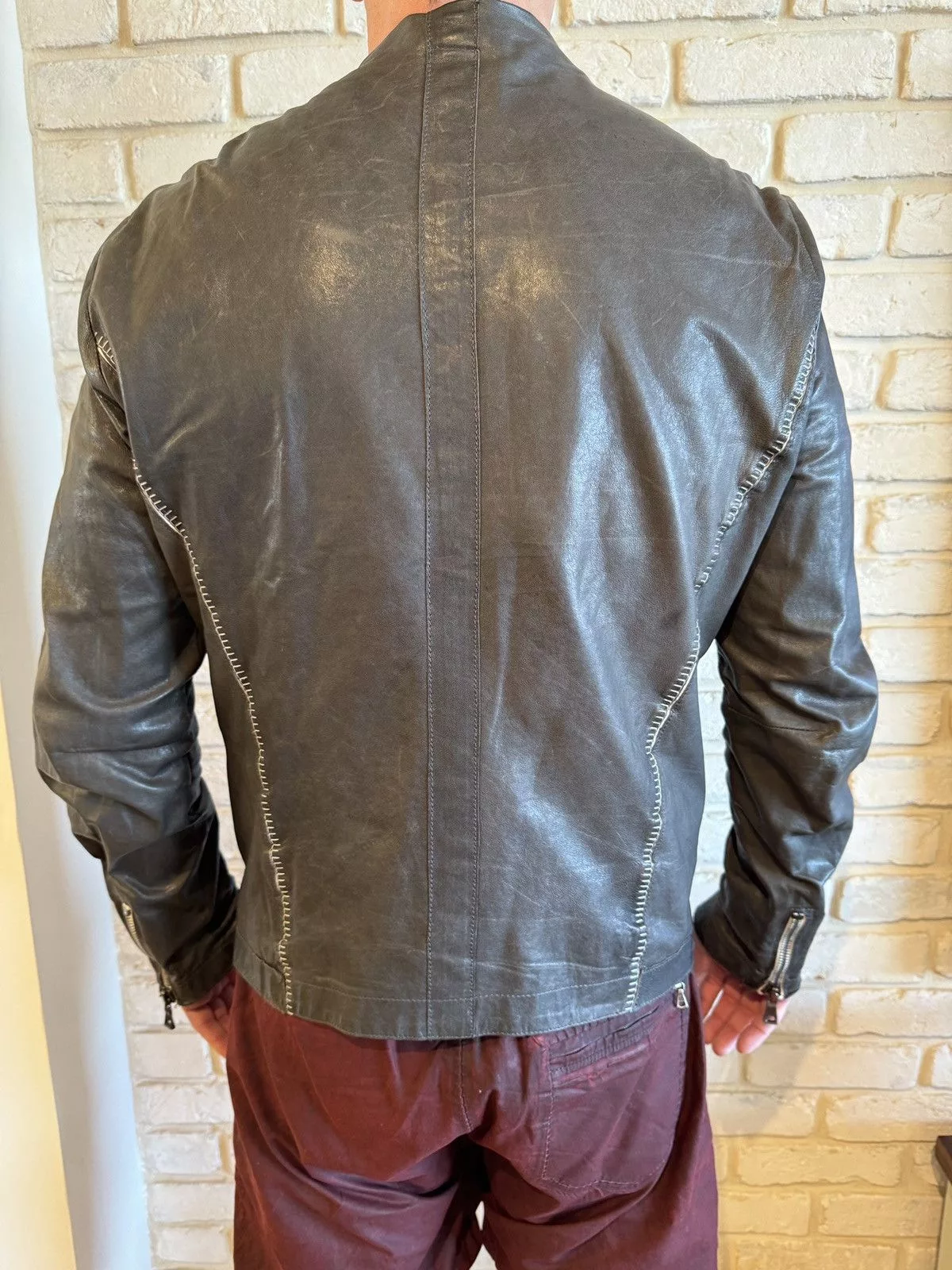 Transit Leather Jackets Transit Black leather jacket. White stitches.