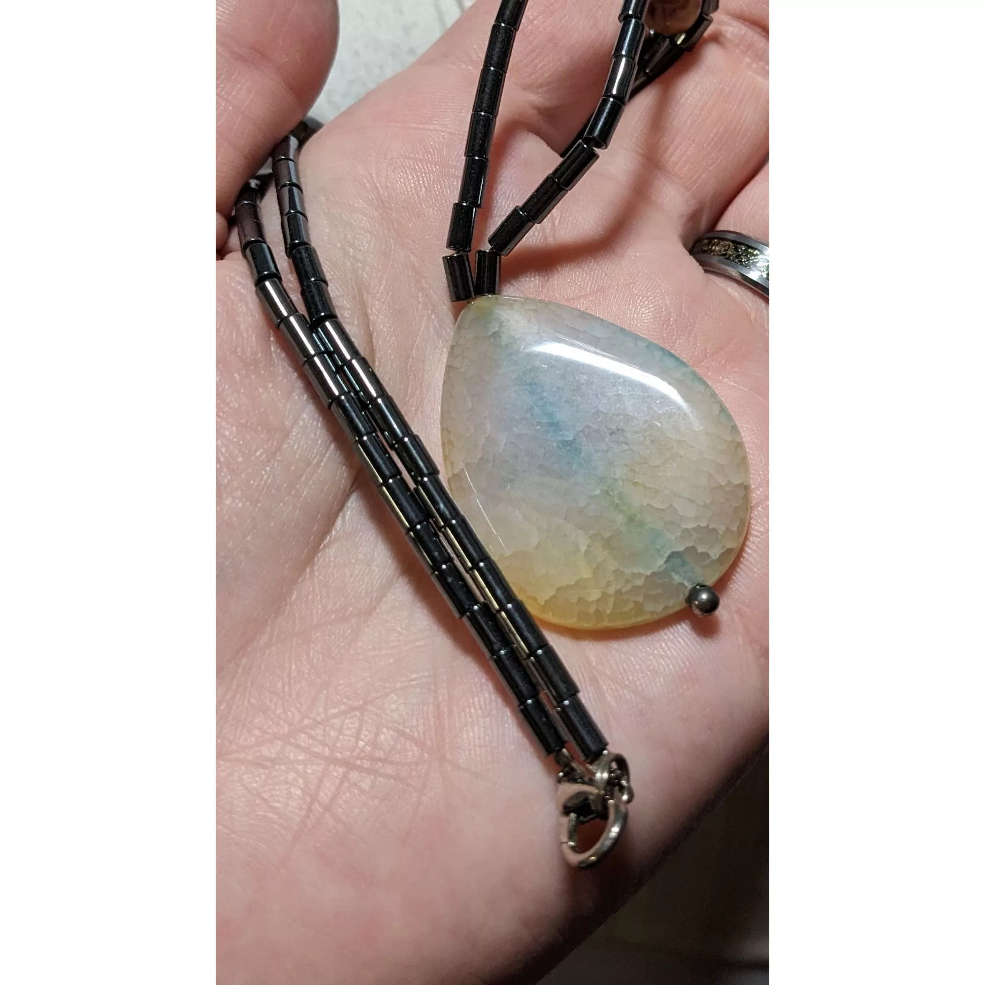 Other Necklaces Other Hematite Agate Teardrop Necklace Multi