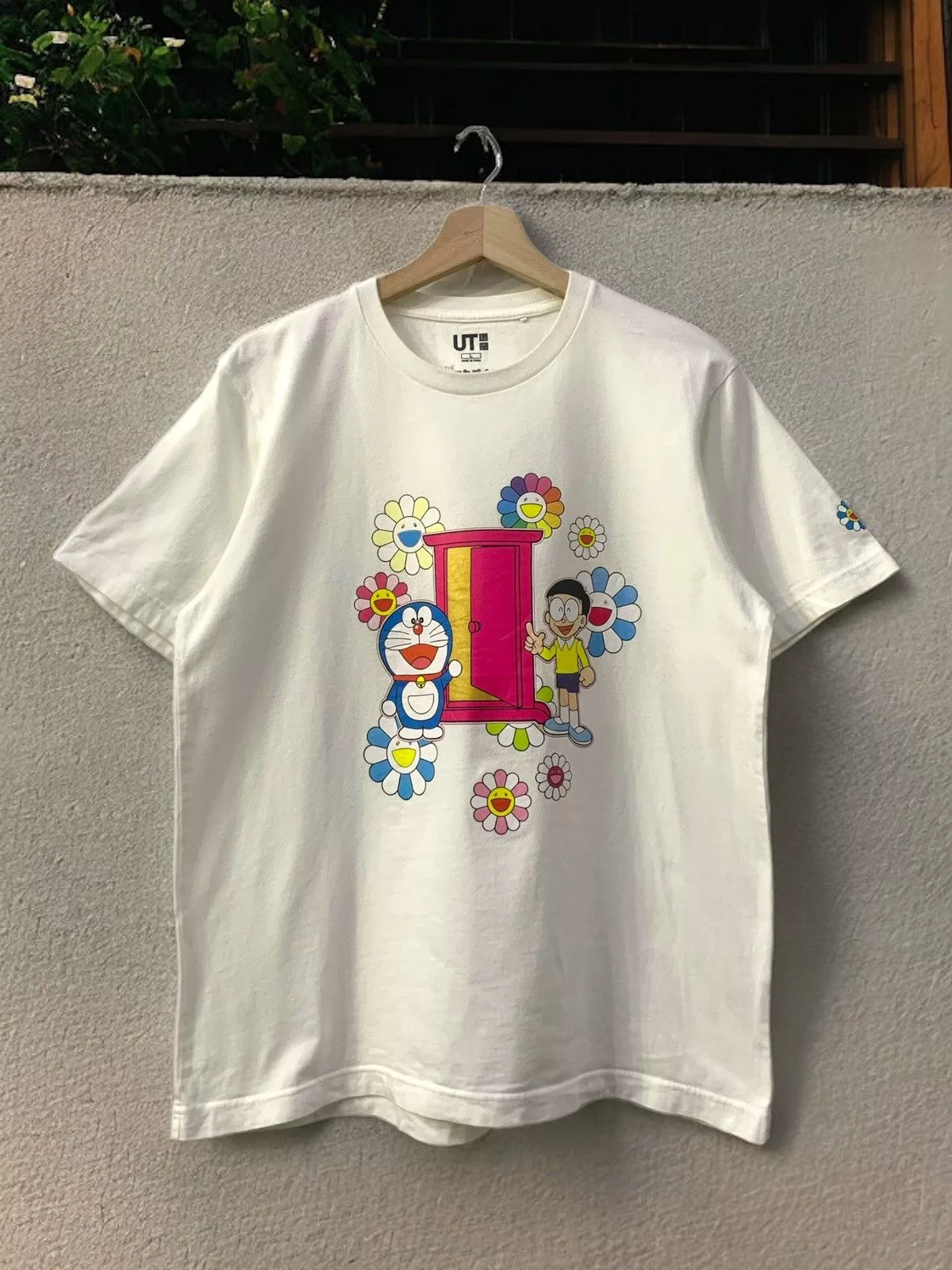 Takashi Murakami Short Sleeve T Shirts Takashi Murakami × Uniqlo UT Takashi Murakami X Doraemon Time Travel Door Tshirt White