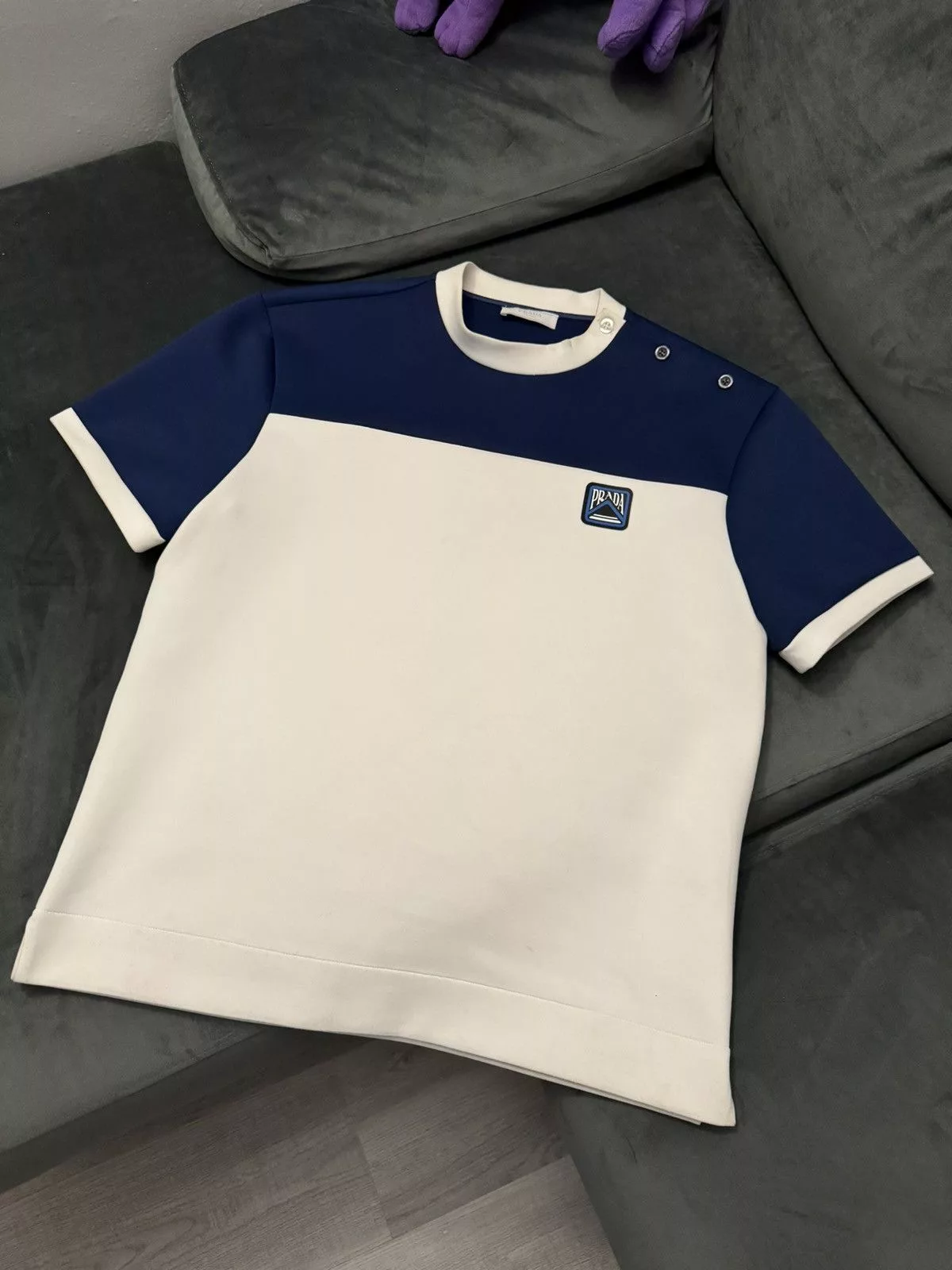 Prada Short Sleeve T Shirts SS18 Runway Prada Shirt Size M Blue