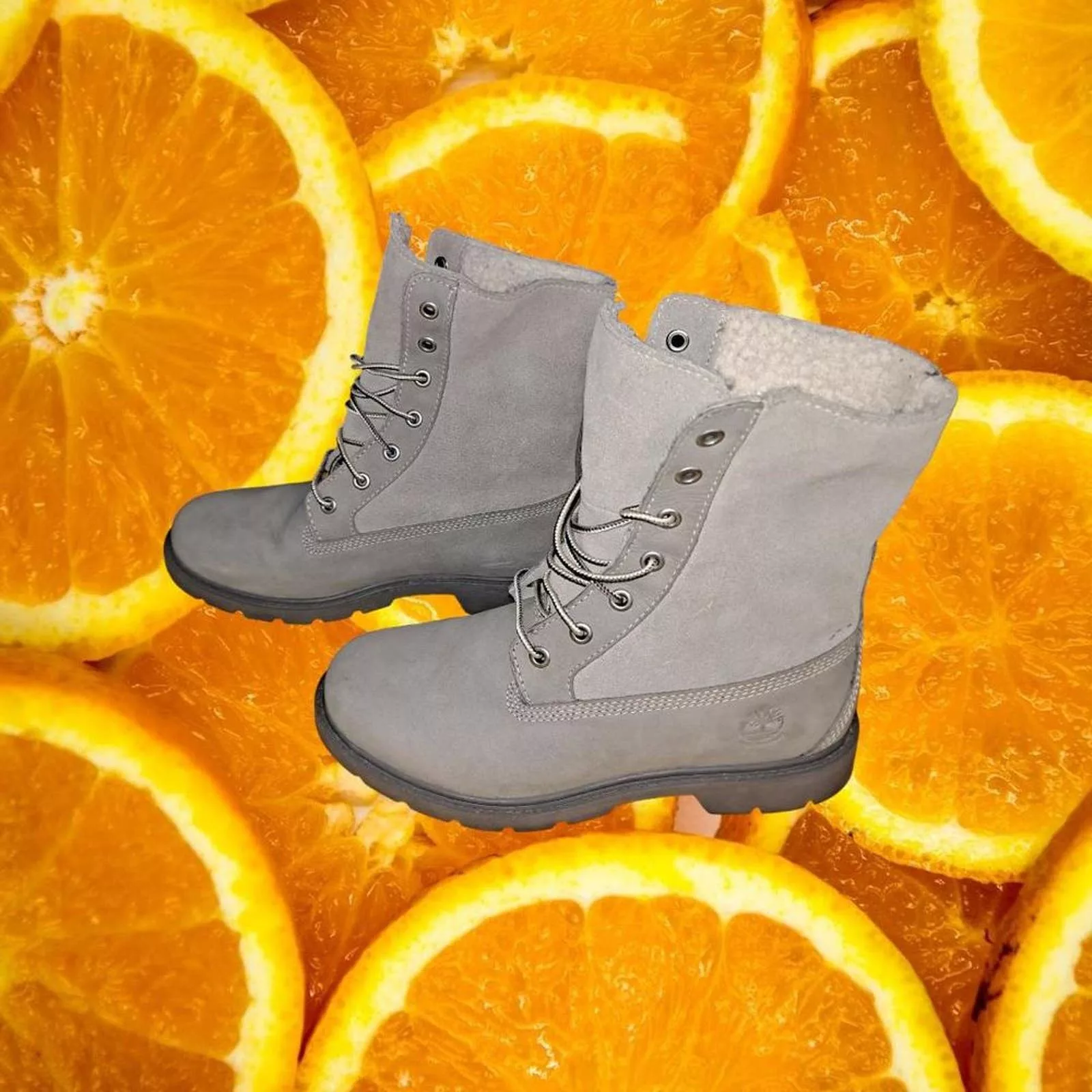 Timberland Boots Timberland Gray‎ Suede OrthoLite Boots Woman's Size 7