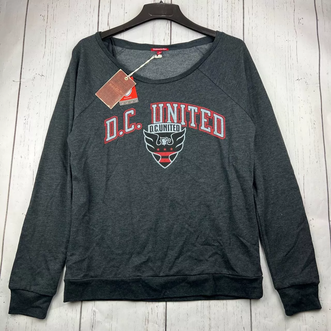 Mitchell & Ness Sweatshirts Mitchell & Ness DC United MLS Large Pullover Sweatshirt Gray New Women
