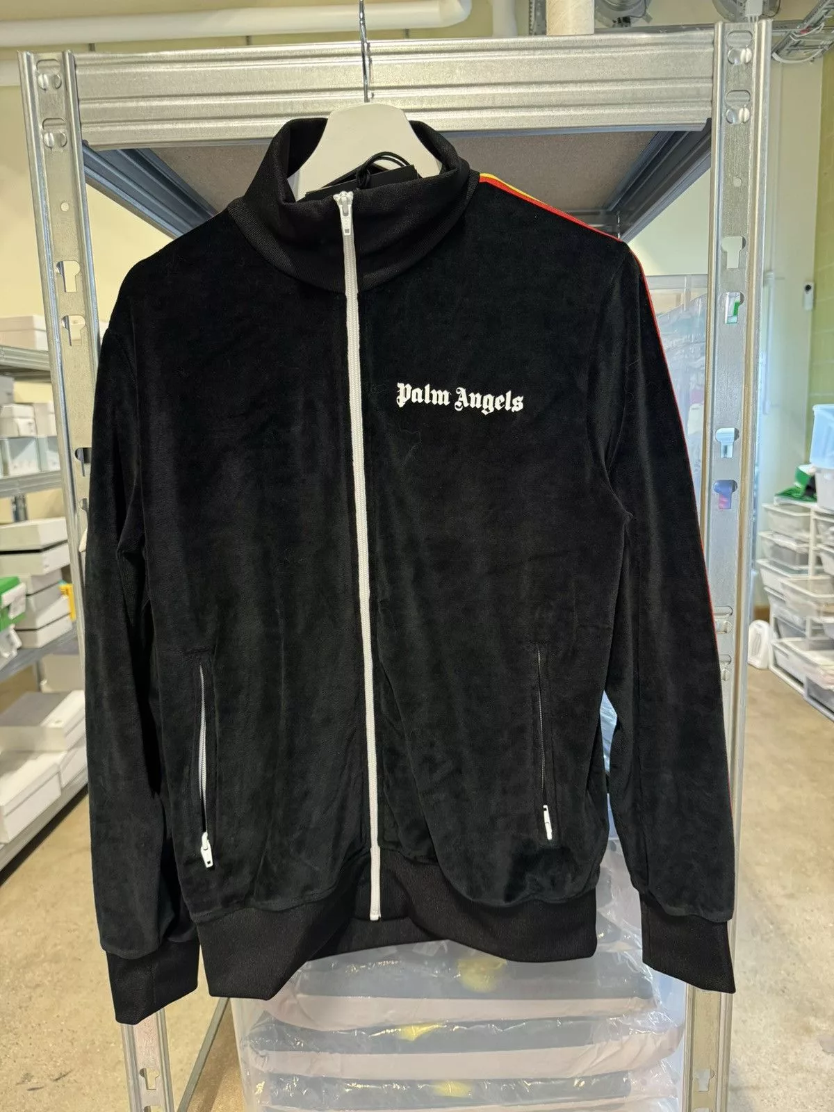 Palm Angels Light Jackets Palm Angels Chenille Track Jacket NEW 650$ Black
