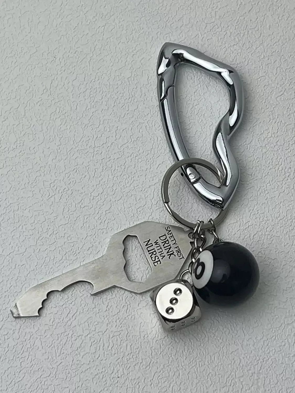Other Miscellaneous Other Full Set Black Carabiner Keychain Silver