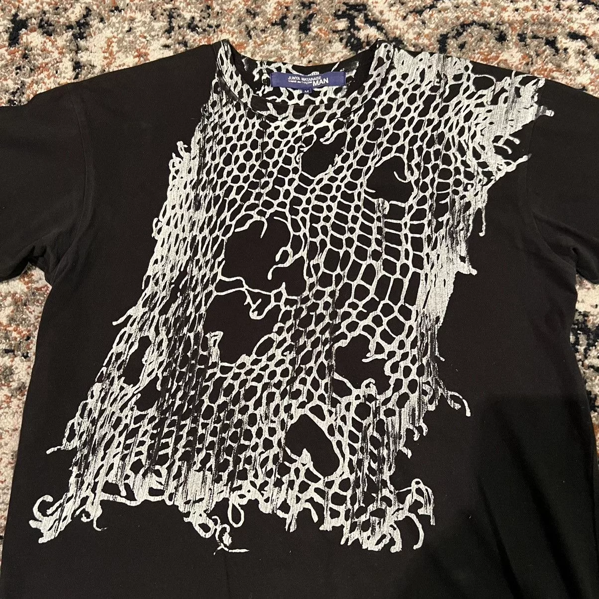Comme des Garcons Short Sleeve T Shirts Comme des Garcons × Junya Watanabe Comme des garçons junya wantanabe Net print Tee Size:M(2003) Black