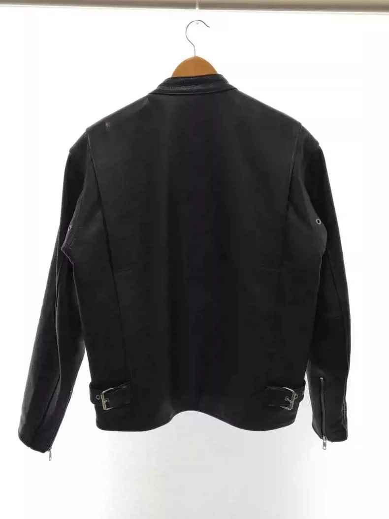 Kadoya Leather Jackets kadoyaStraight-pull collar leather coat Black