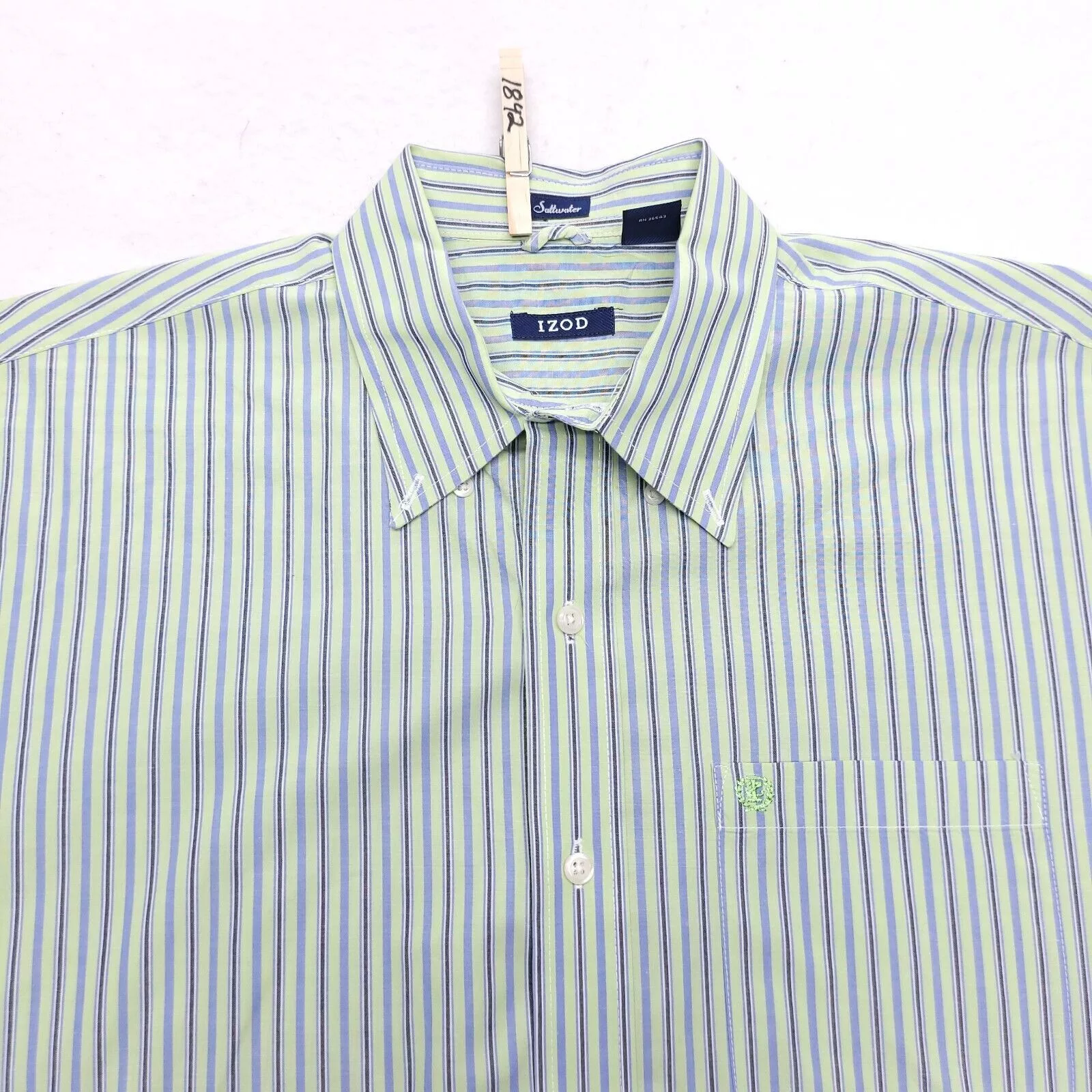 Izod Shirts Button Ups IZOD Short Sleeve Casual Shirt Adult Mens Size Large L Green