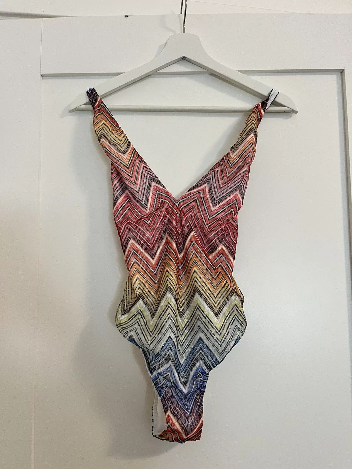 Missoni Bodysuits Missoni V-neck zigzag-print swimsuit Multi