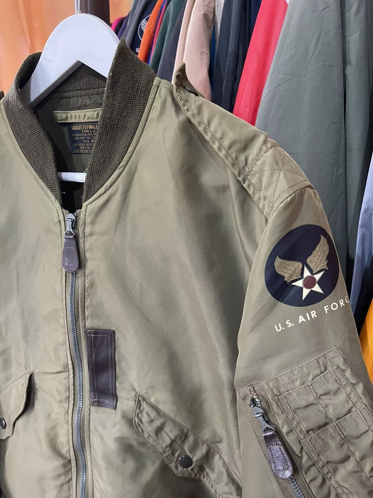 Buzz Rickson's Bombers Buzz Rickson's × Toyo Enterprises × Vintage Vtg. Buzz Rickson Type L-2 Flight USAF Crown Zipper Jacket Green