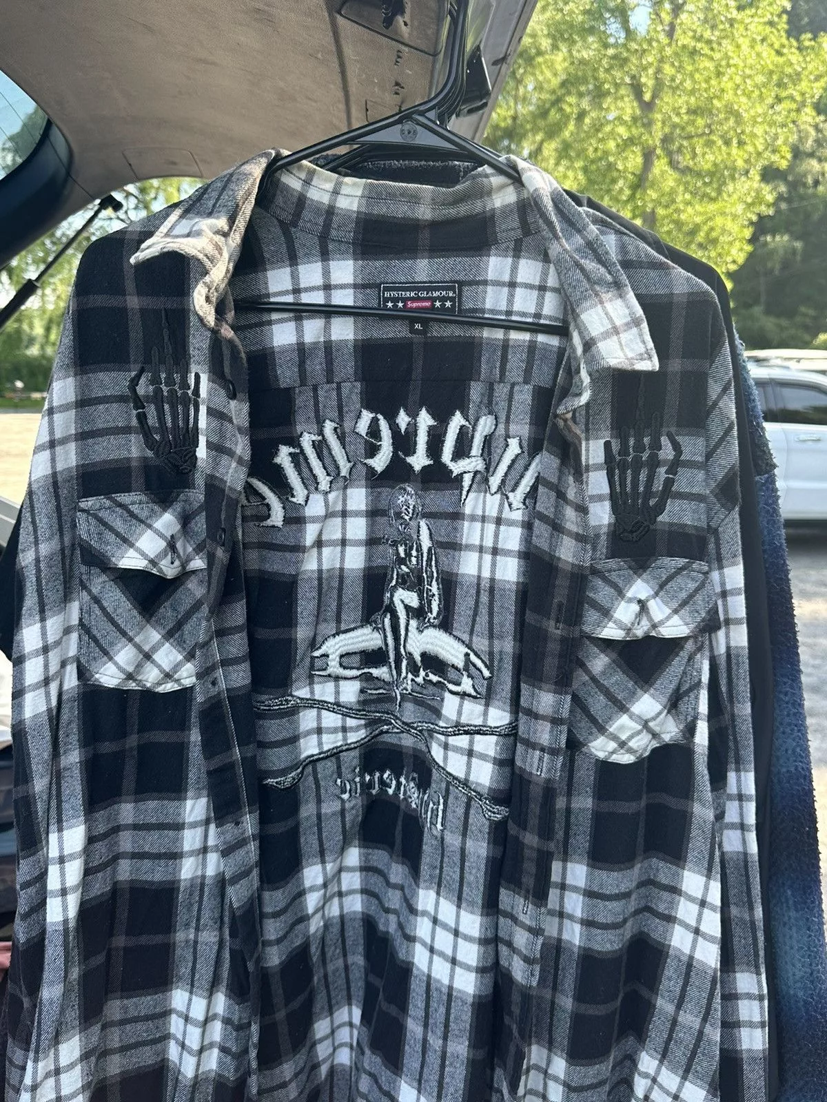 Supreme Shirts Button Ups Supreme Hysteric Glamour Men's Flannel Black
