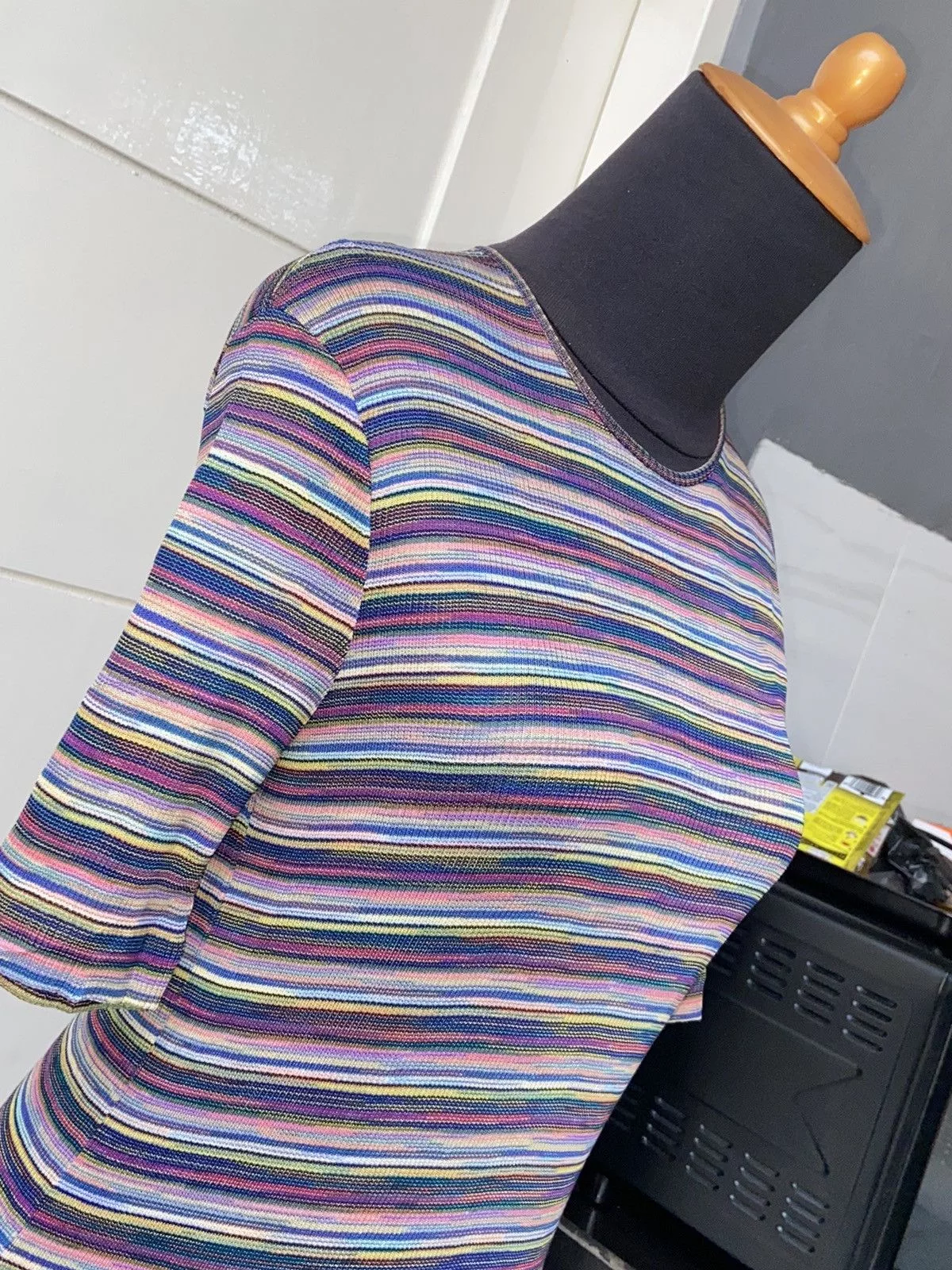 Missoni Short Sleeve T Shirts MISSONI SPORT Striped T-shirt Pink