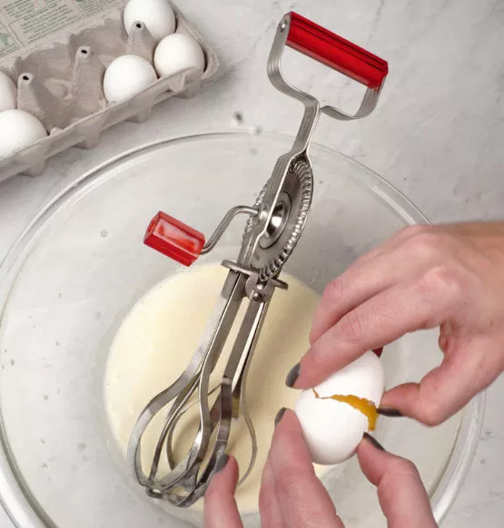 Red Manual Egg Beater