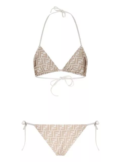 Fendi Tank Tops Fendi REVERSIBLE BIKINI Beige