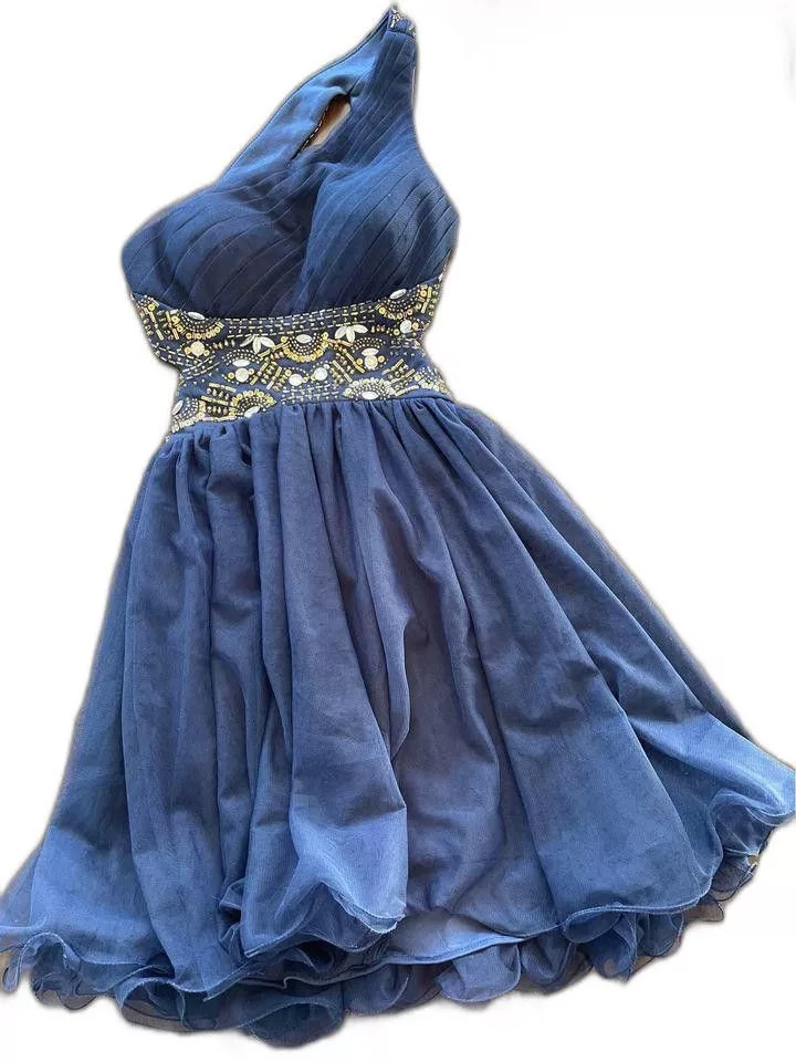 Designer Midi Dresses Designer Juniors Sz. 1 Blondie Nights Formal Dress Blue