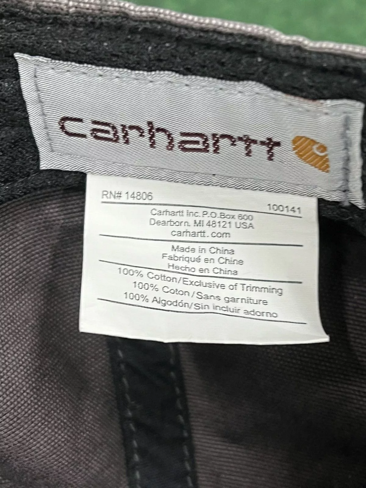 Carhartt Hats Carhartt Leather Patch Strapback Hat Gray Workwear