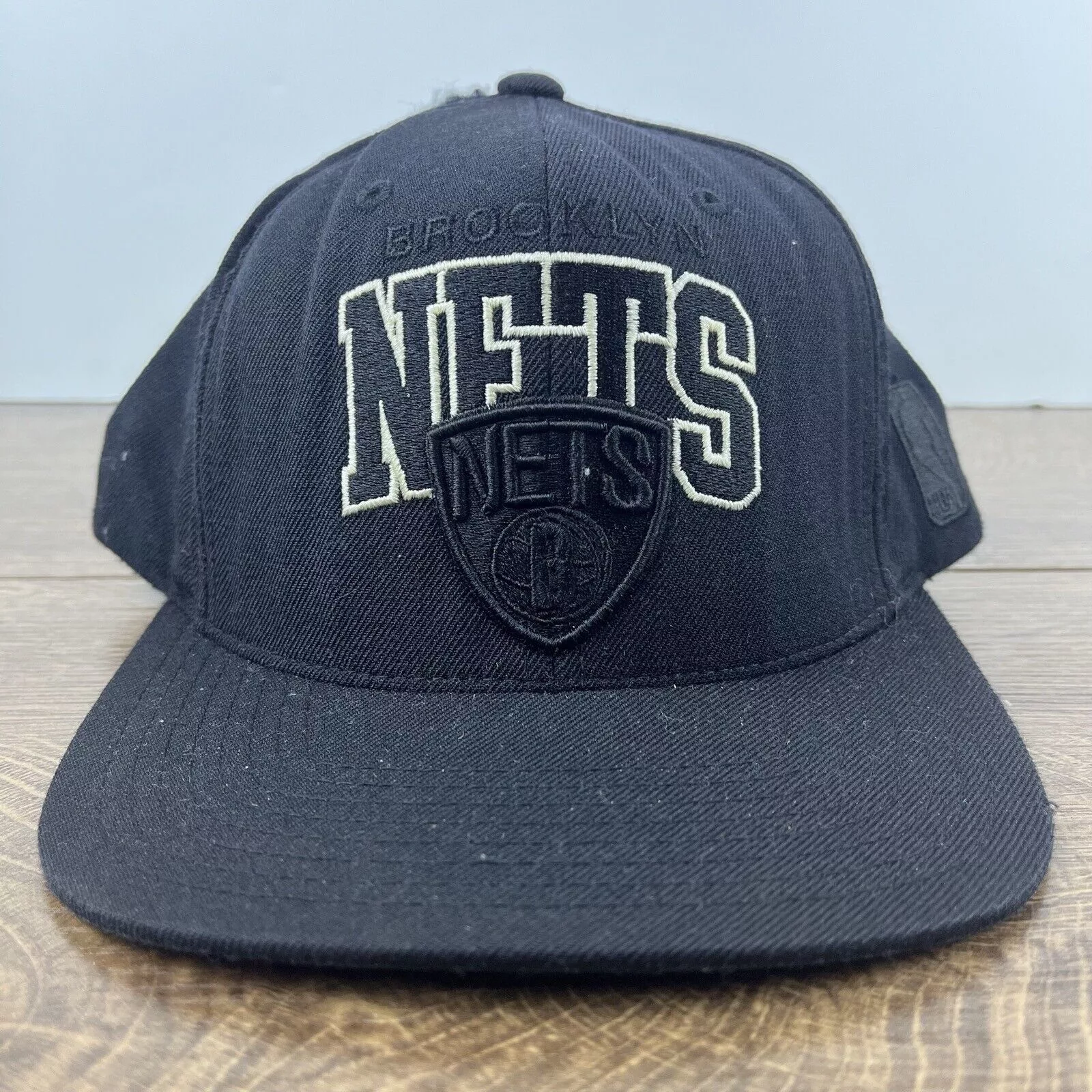 Mitchell & Ness Hats Brooklyn Nets Snapback Hat Black Mitchell & Ness Adjustable