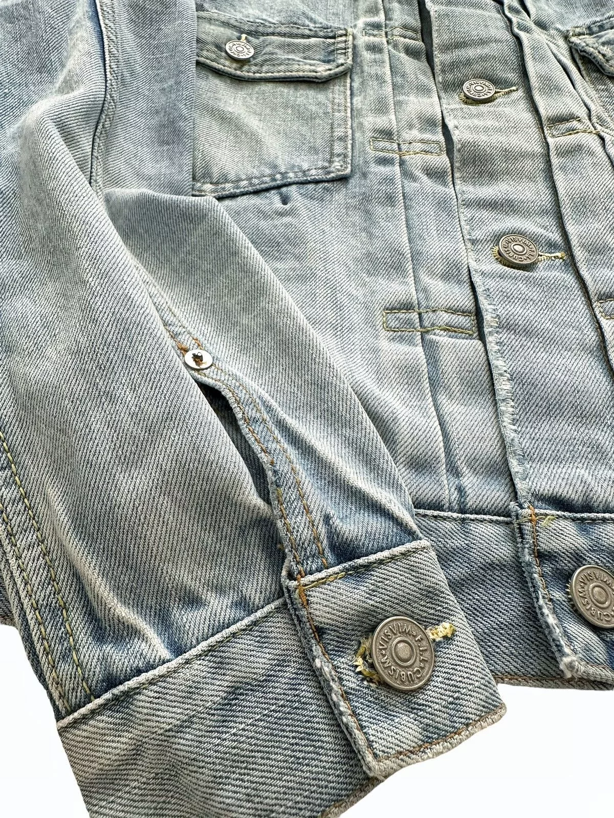 Visvim Denim Jackets Visvim Sz2 19SS 101 Social Sculpture Distressed Denim Jacket Blue