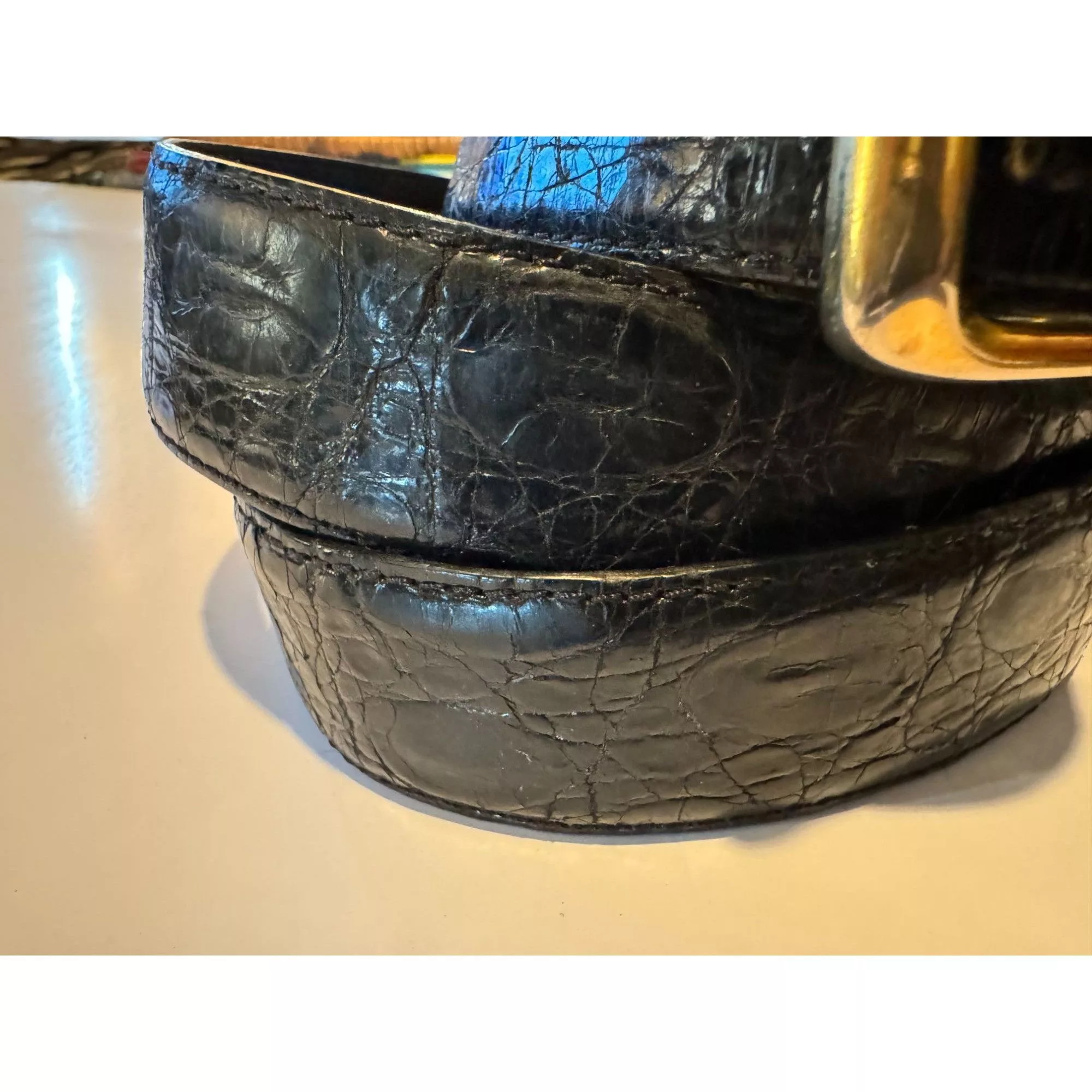 Neiman Marcus Belts Italy Neiman Marcus Genuine Caiman Crocodile Beautiful Black