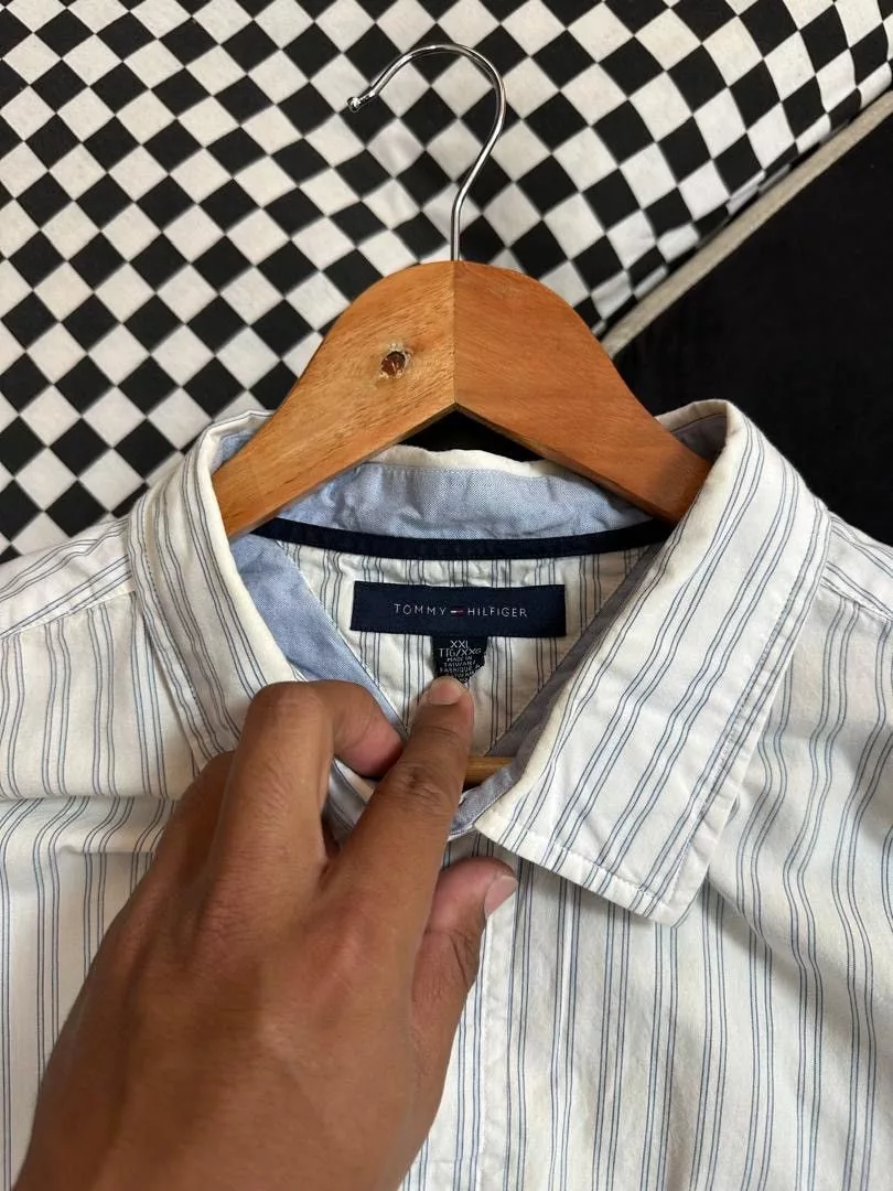 Designer Shirts Button Ups Designer × Tommy Hilfiger TOMMY HILFIGER BUTTON UP SHIRT White Streetwear