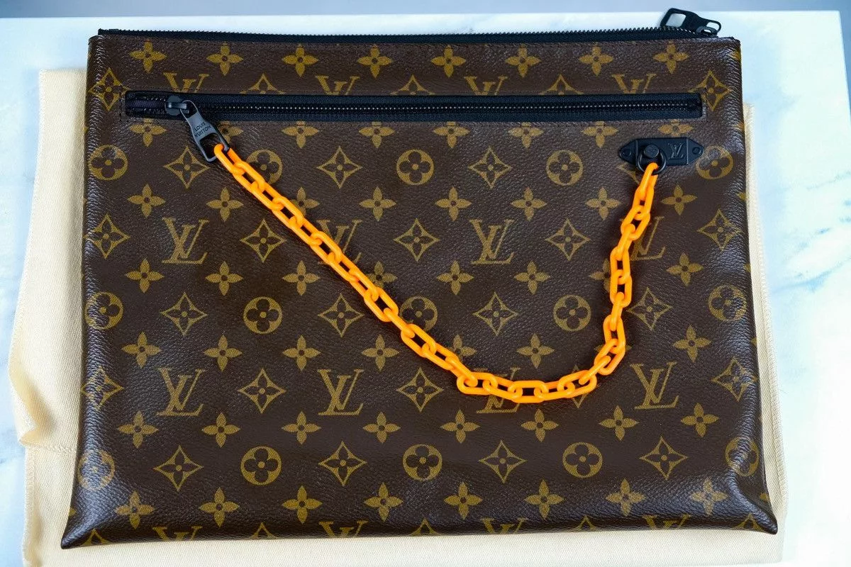 Louis Vuitton Clutches Louis Vuitton × Virgil Abloh Louis Vuitton Pochette A4 Clutch Bag Solaray Monogram Brown