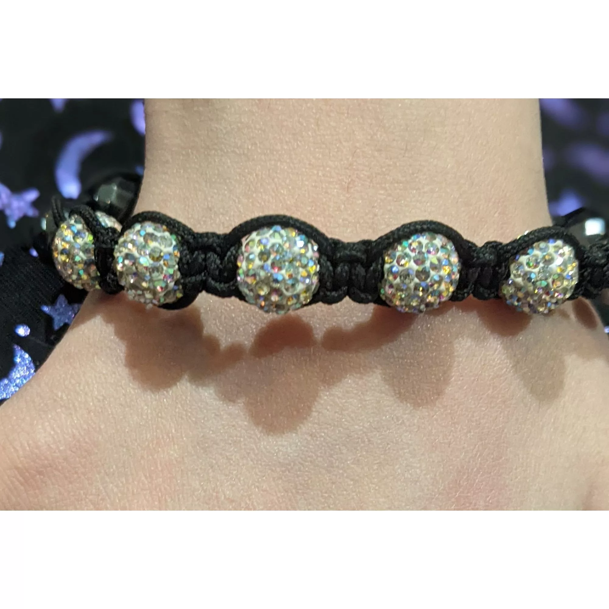 Other Bracelets Other Black Aurora Borealis Beaded Shambala Bracelet