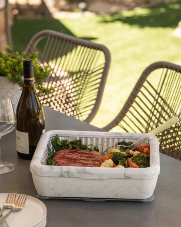 Pan Frame w/ Lid & Serving Spoon - Marble