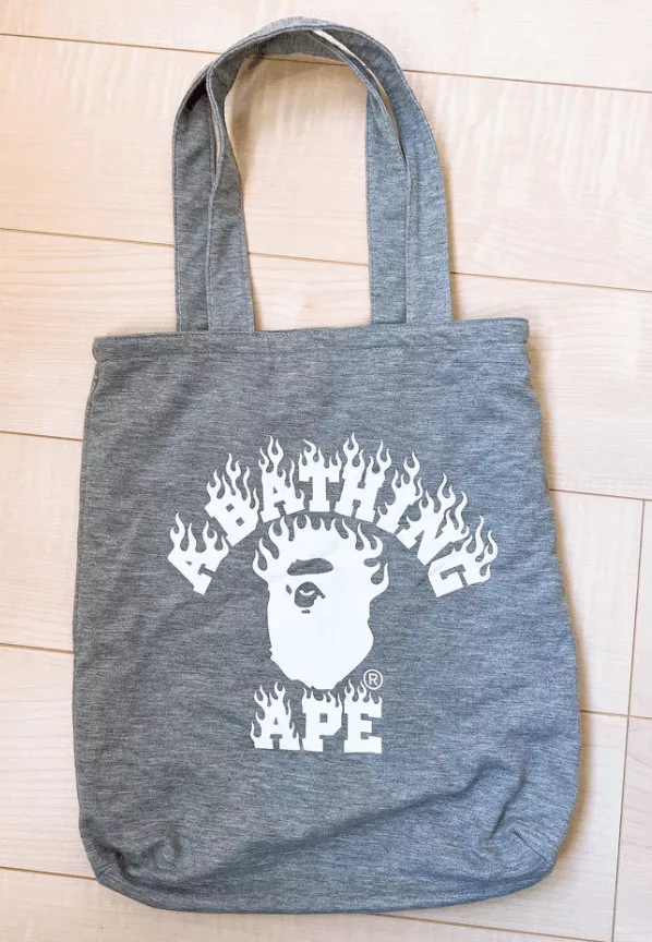 Bape Bags Luggage Bape Reversible Tote Bag Gray