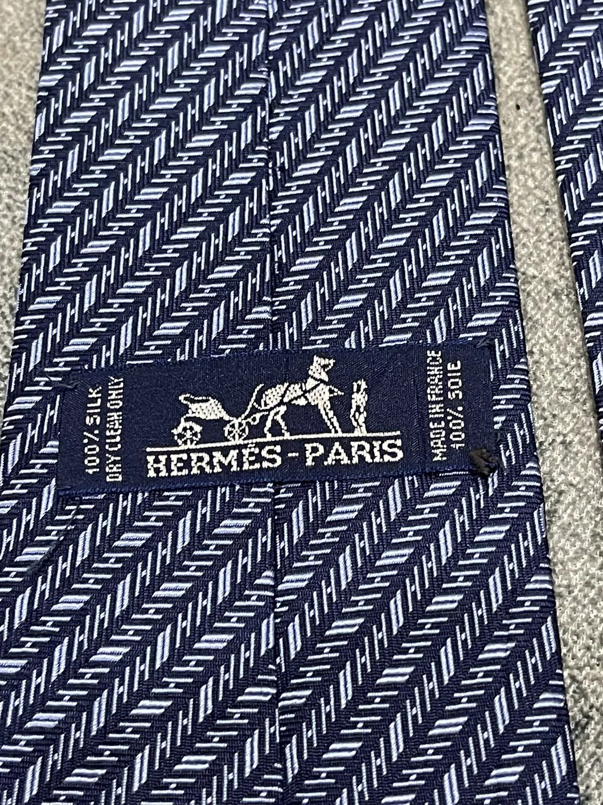 Hermes Ties Pocketsquares Hermes Silk Tie 758757T Blue