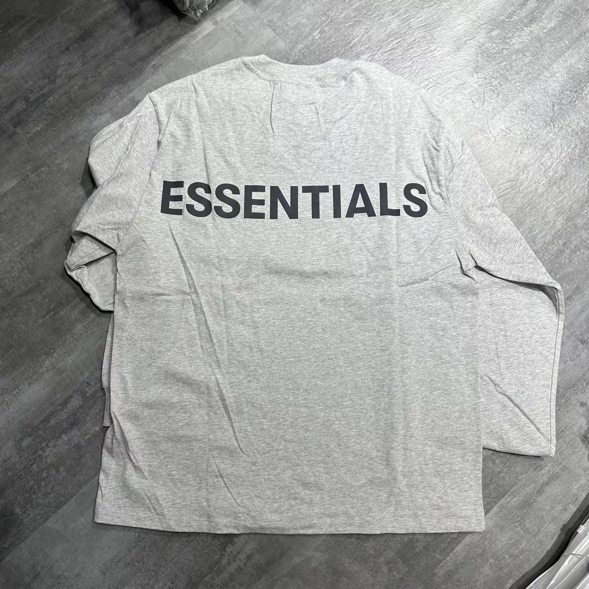 Essentials Long Sleeve T Shirts Essentials-F.O.G 3M Reflective LS Tee - Grey Gray