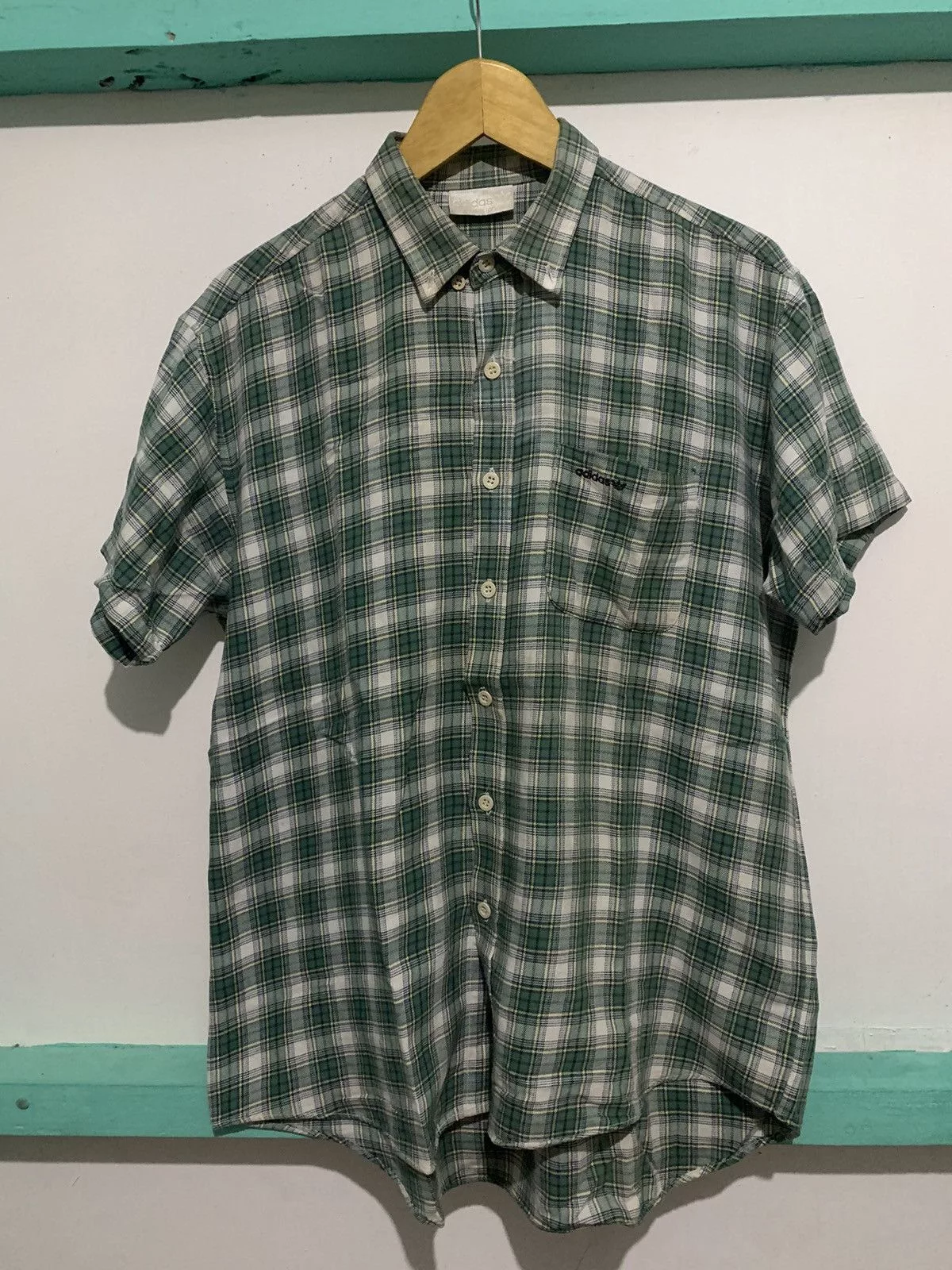 Adidas Shirts Button Ups Adidas × Vintage VINTAGE ADIDAS TARTAN SHIRT Blue Streetwear