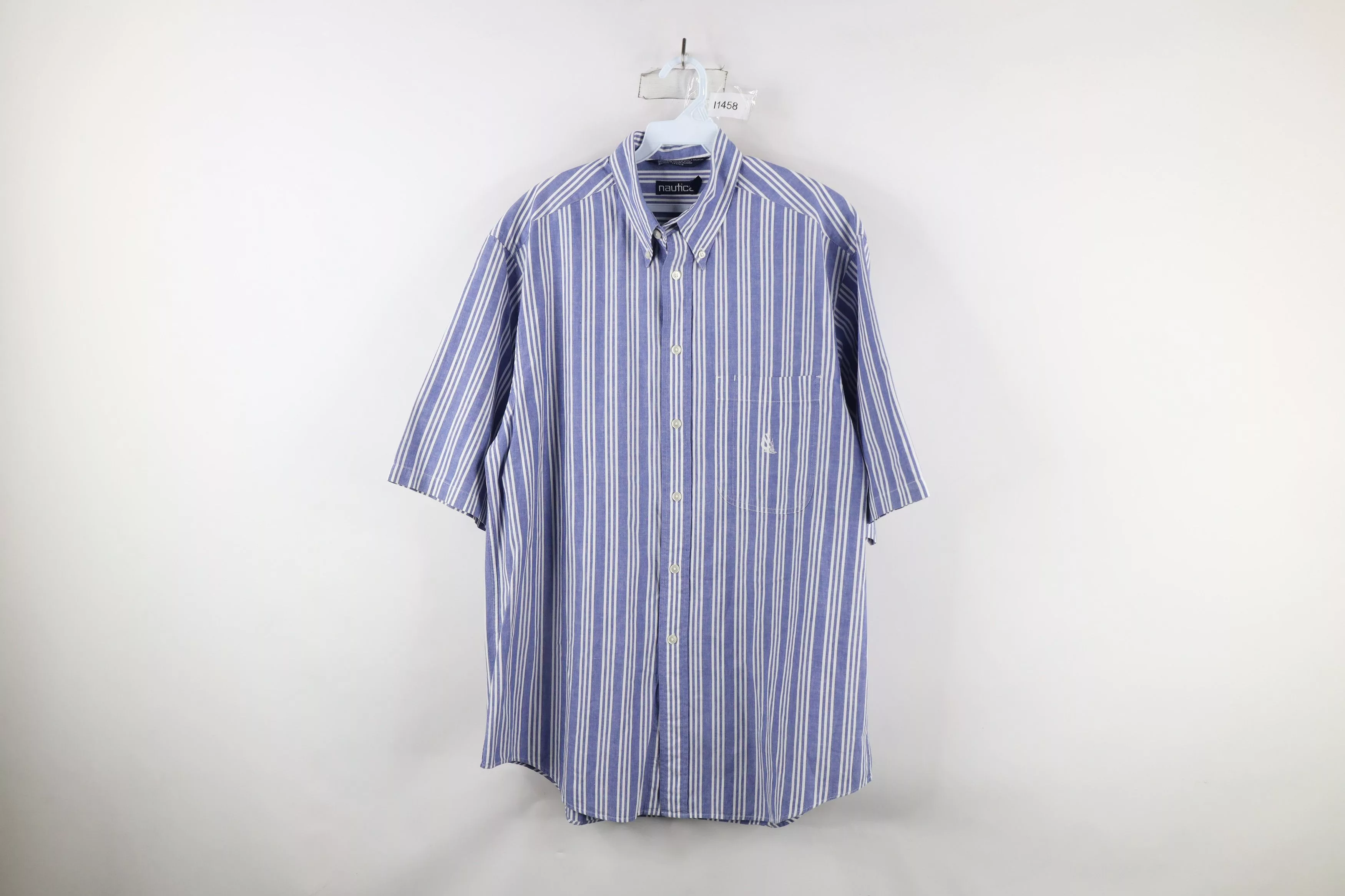 Nautica Shirts Button Ups Nautica × Vintage Vintage 90s Nautica Striped Short Sleeve Button Down Shirt Multi