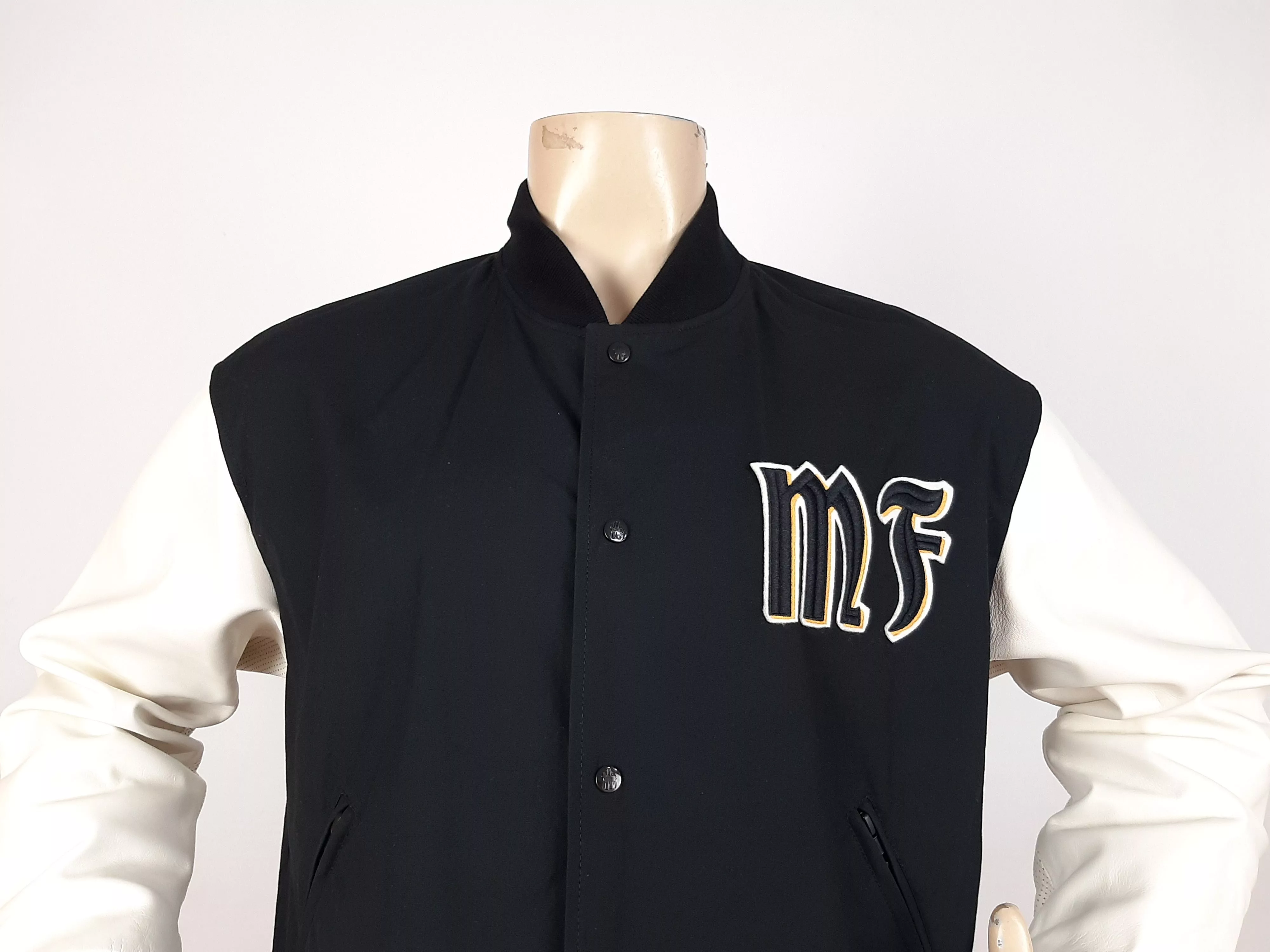 Fragment Design Light Jackets Fragment Design × Moncler Moncler x Fragment Bomber Varsity Jacket Men's Size 3 Gray