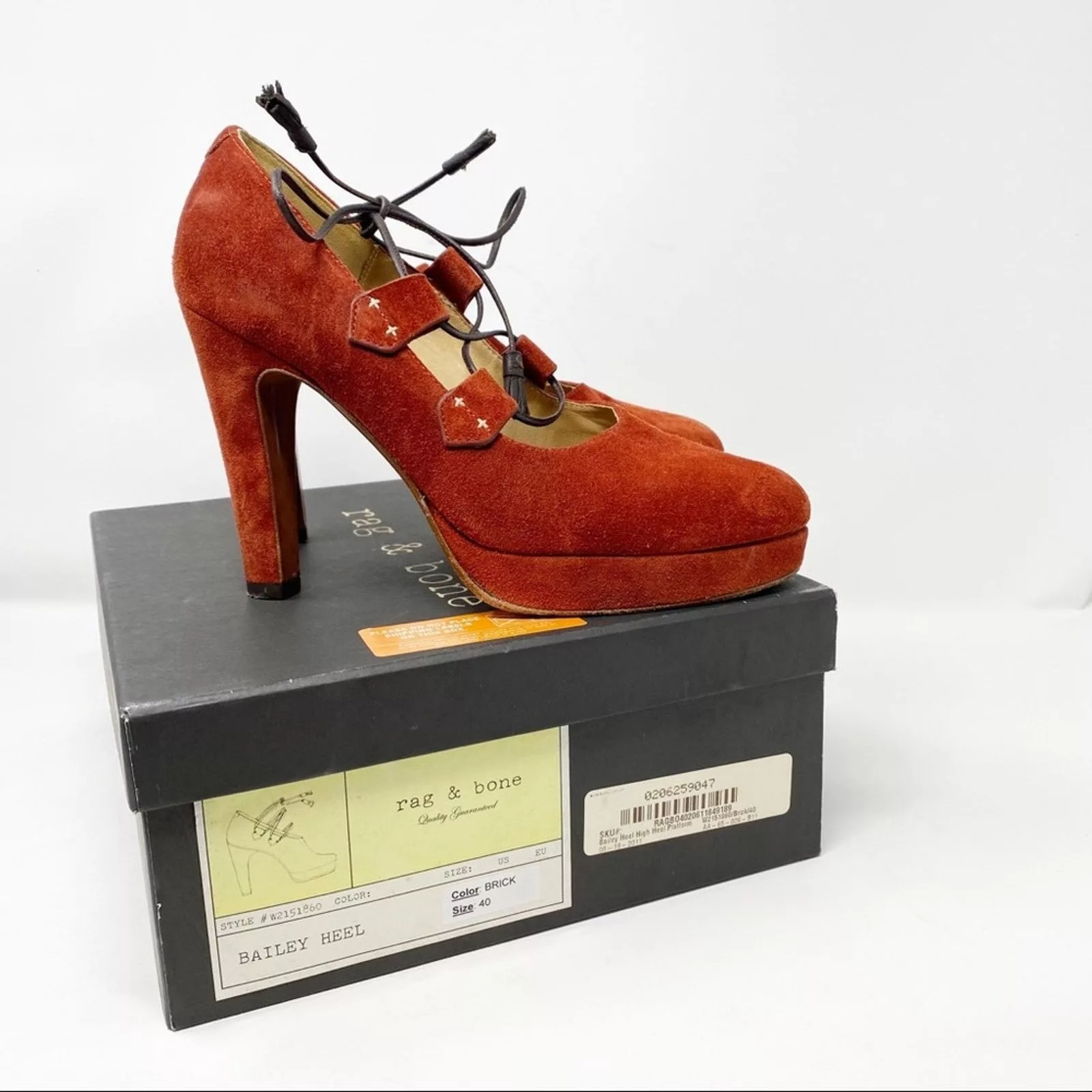 Rag & Bone Heels RAG & BONE Bailey Suede Platform Heels in Size 40 Red