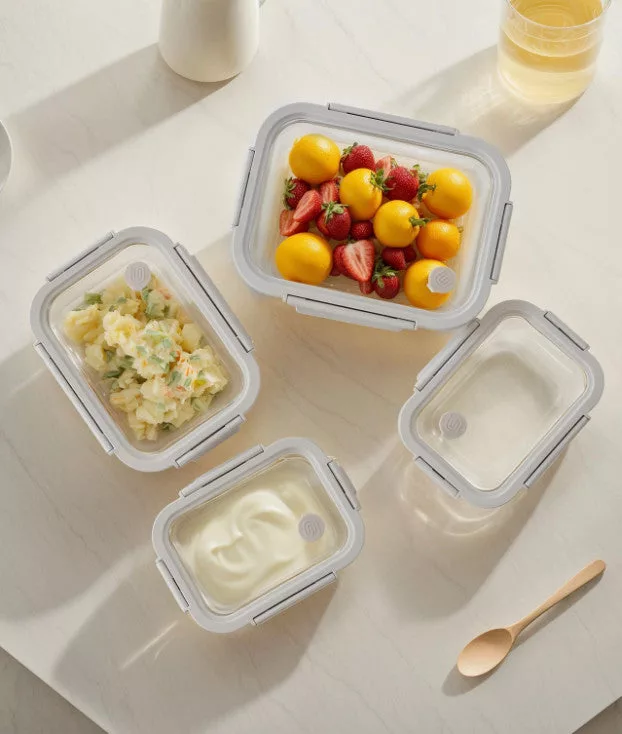 Vanilla Rectangular Glass Container Set