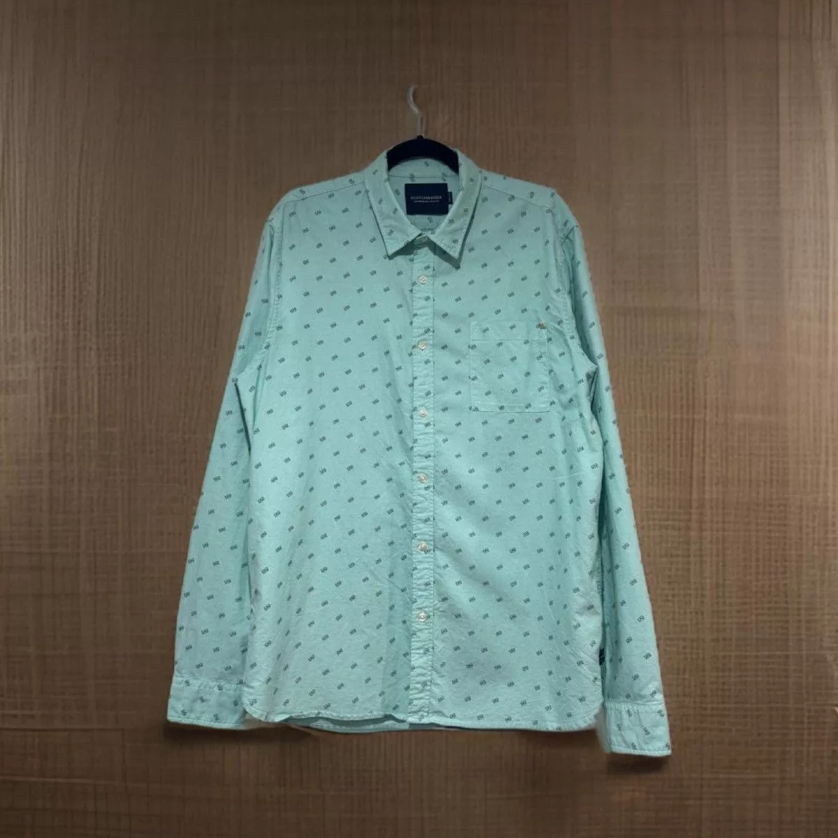 Scotch & Soda Shirts Button Ups Scotch & Soda Scotch&Soda Amsterdams Blauw Size XL Green